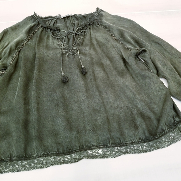 {S} Zadig & Voltaire Theresa Blouse In Army Green - Picture 3 of 14